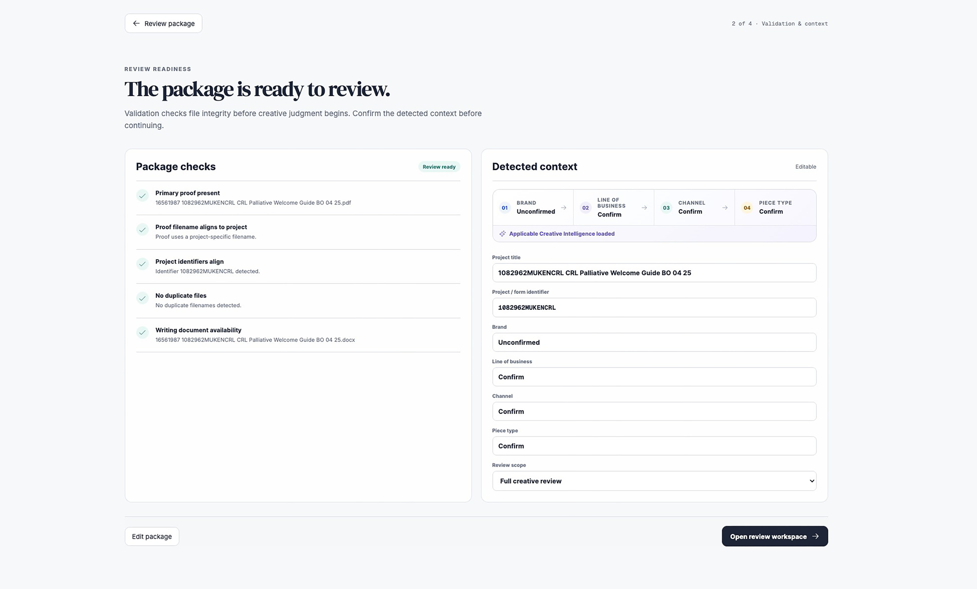 CQAP — validation and context: the package is ready to review