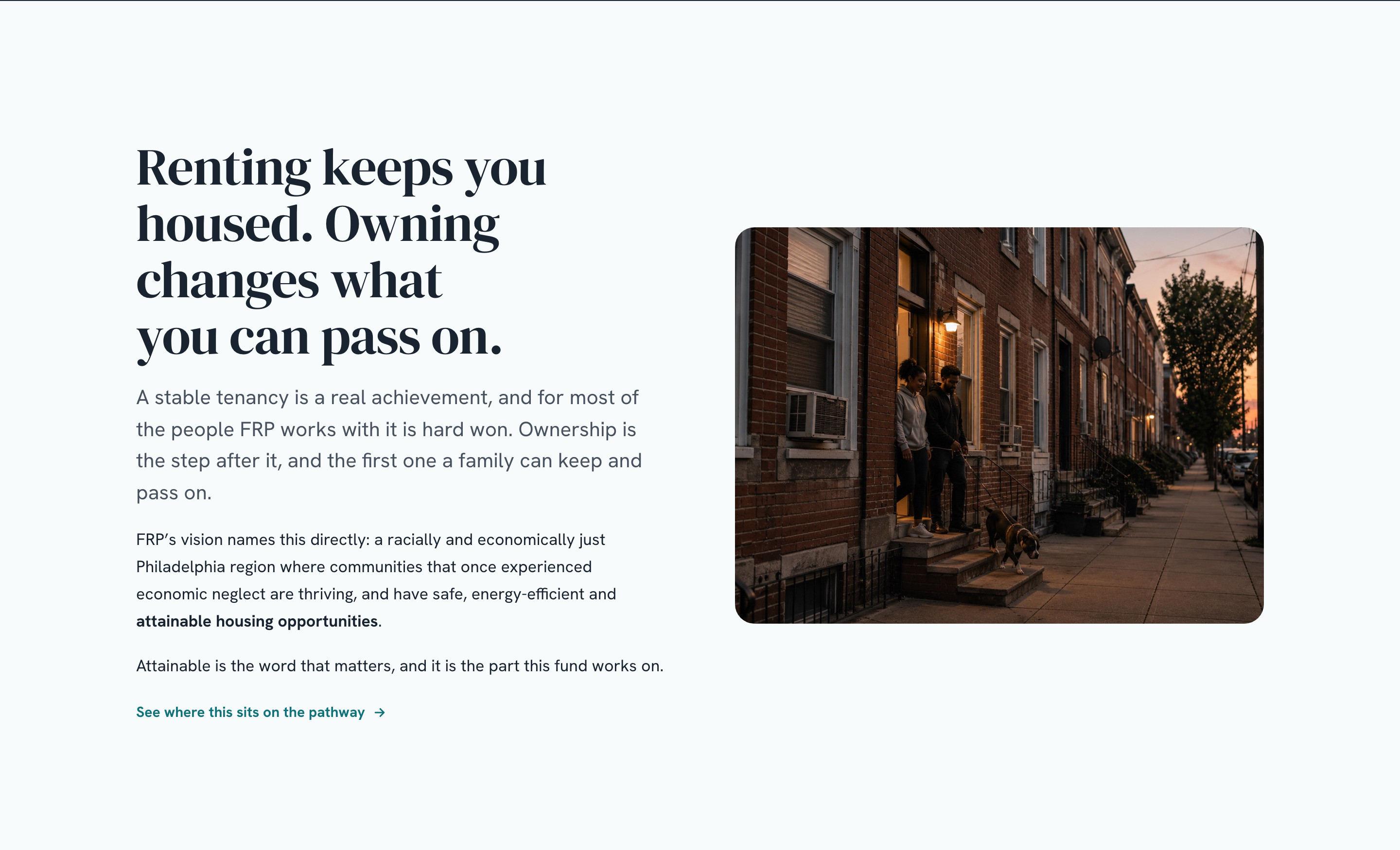 FRP — the Homeownership Fund: renting keeps you housed, owning changes what you can pass on
