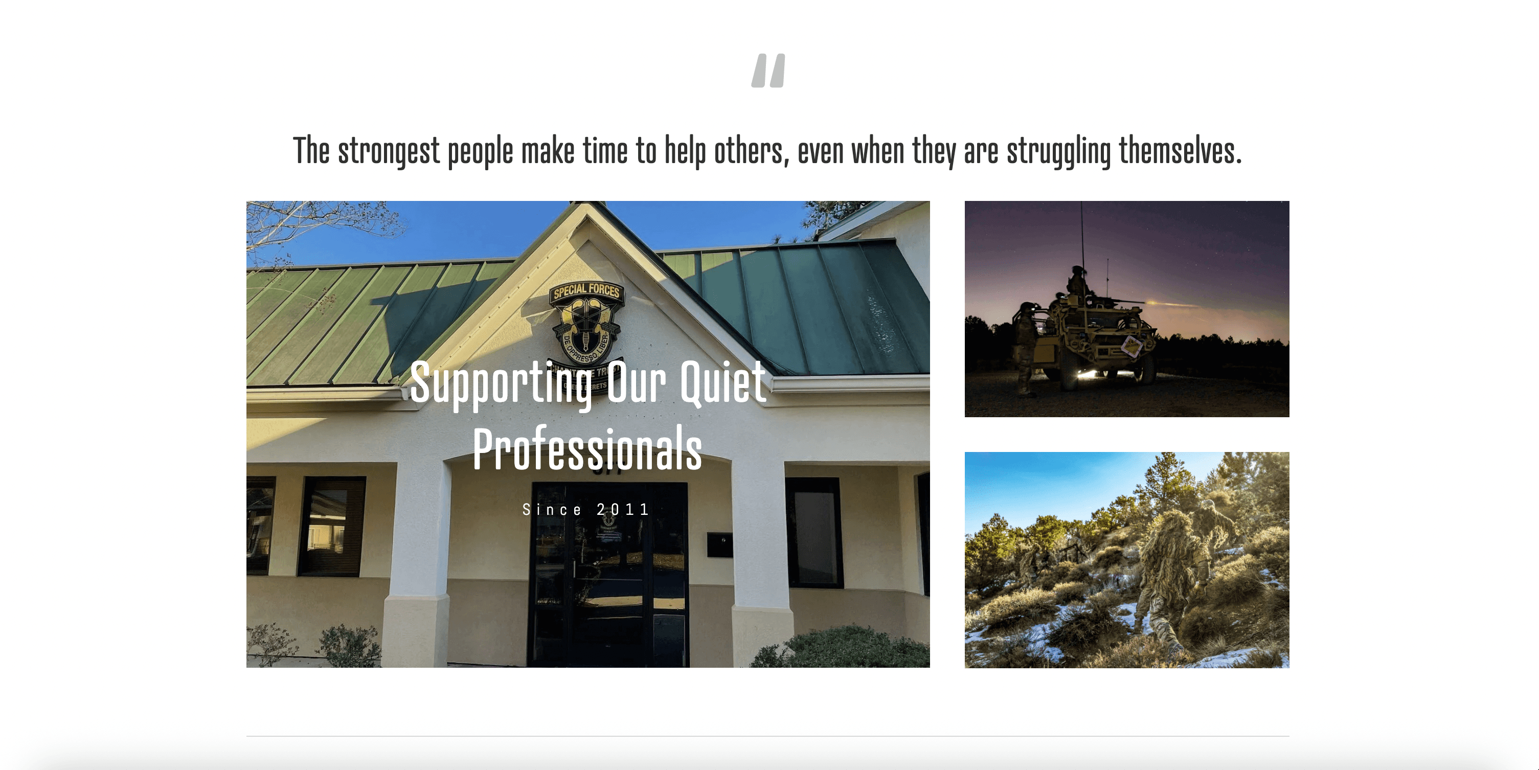 Special Forces Trust — the Supporting Our Quiet Professionals section