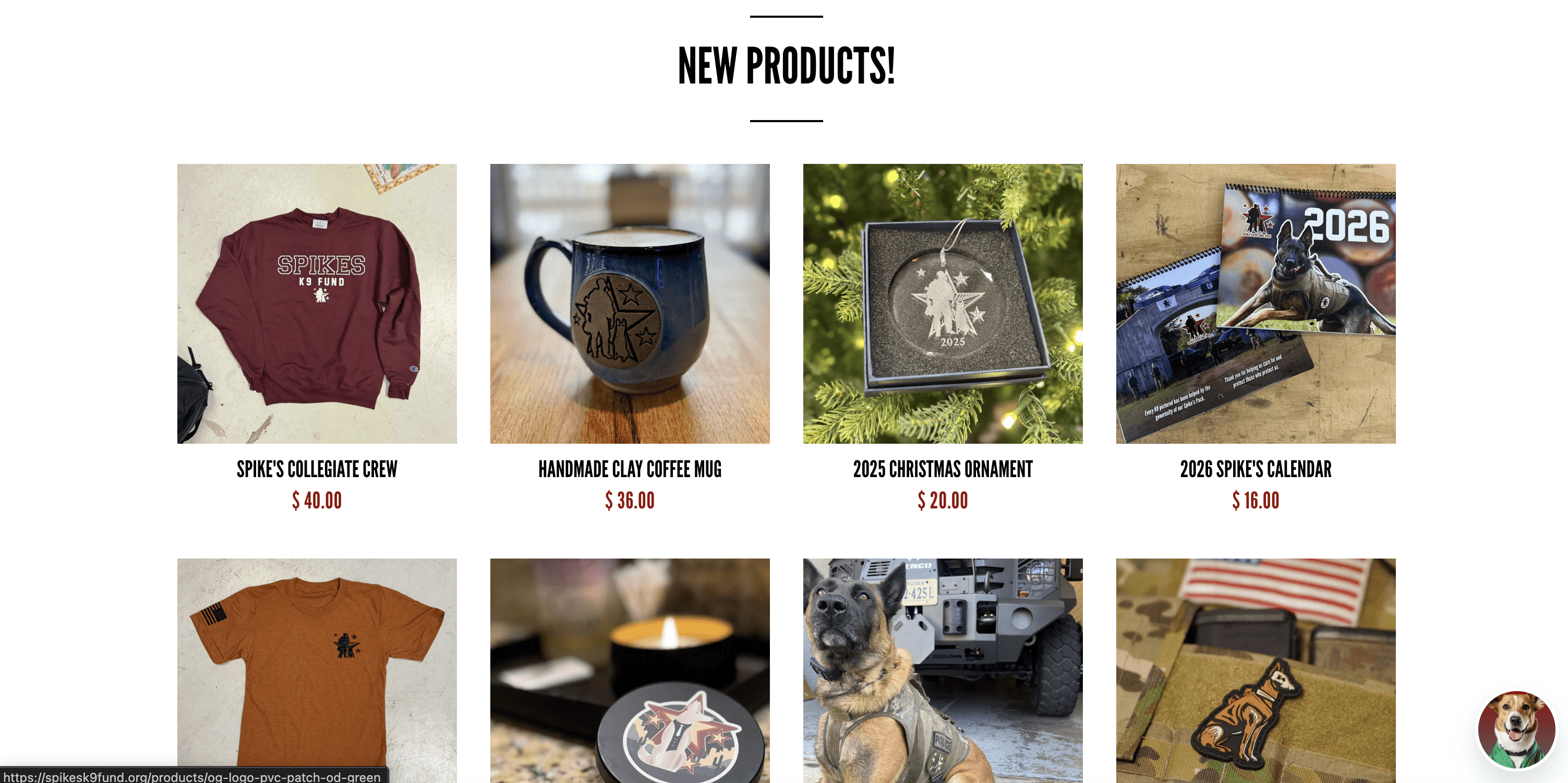 Spike's K9 Fund — the online shop of branded products